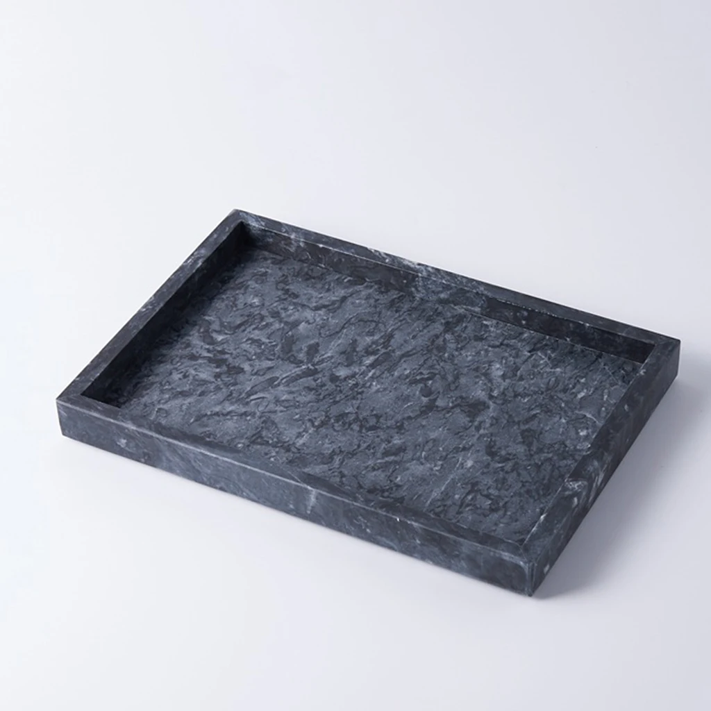 Natural Marble Storage Vanity Tray, Cosmetic Jewelry Tray, Kitchen Organizer, Coffee Tray