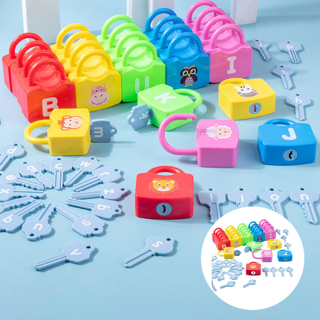 Baby Keys and Locks Set Matching & Counting Skills Kids Montessori Unlock Sensory Toy Match Game for Children 2+ Birthday Gift