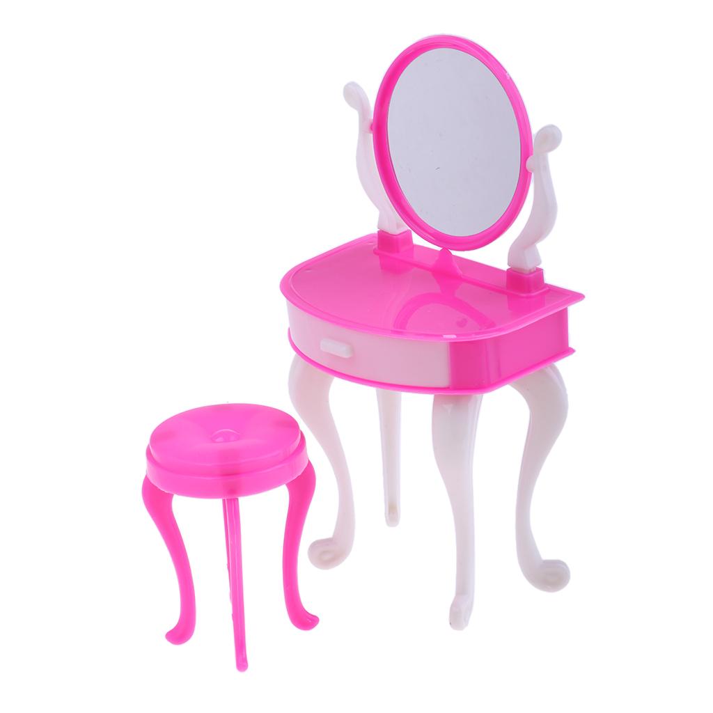 Girl Dream Wonderful Doll Dresser Set Makeup Chair + Table with Accessories