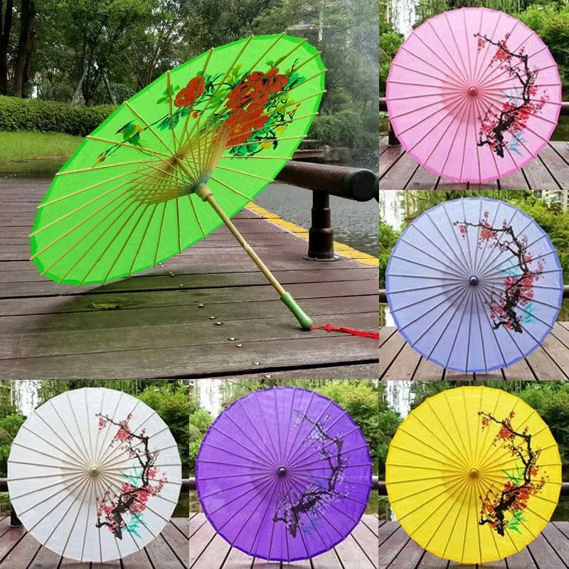 Hankyky Japanese Chinese Style Umbrella Painting Parasol Decorative Oil Paper Umbrella For Classical Cheongsam Performing Dance Umbrella Photo Props 