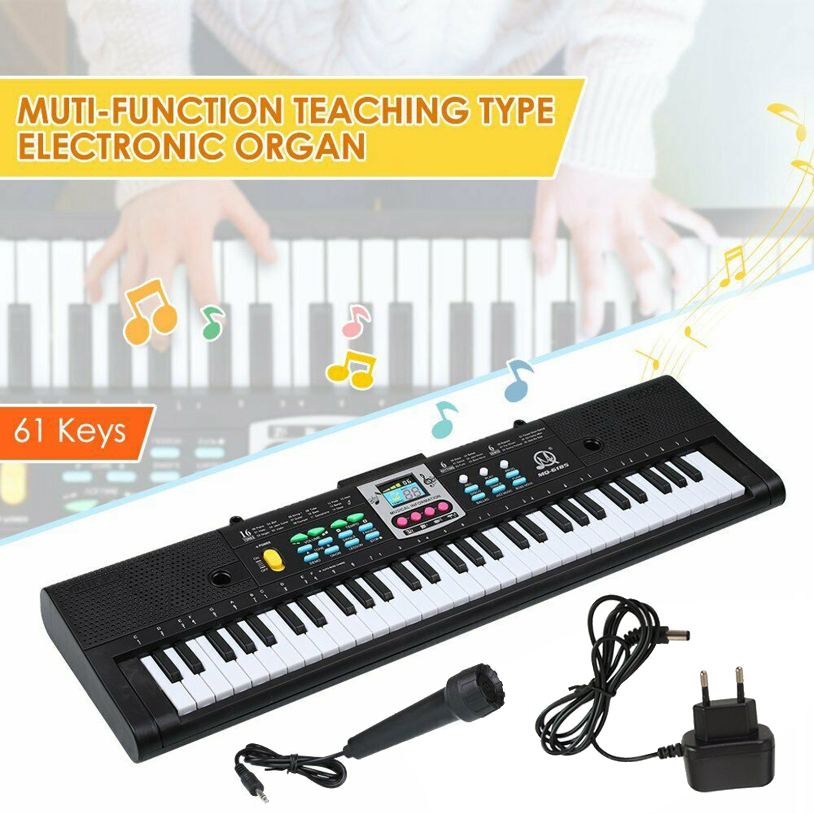 61 Key Digital Music Electronic Keyboard Key Board Electric Piano Gift EU