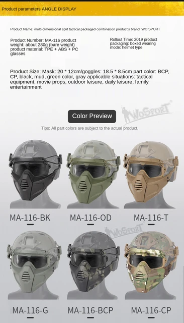 Airsoft Wo Sport Demi-Masque Tactique MA-115 (Multicam)