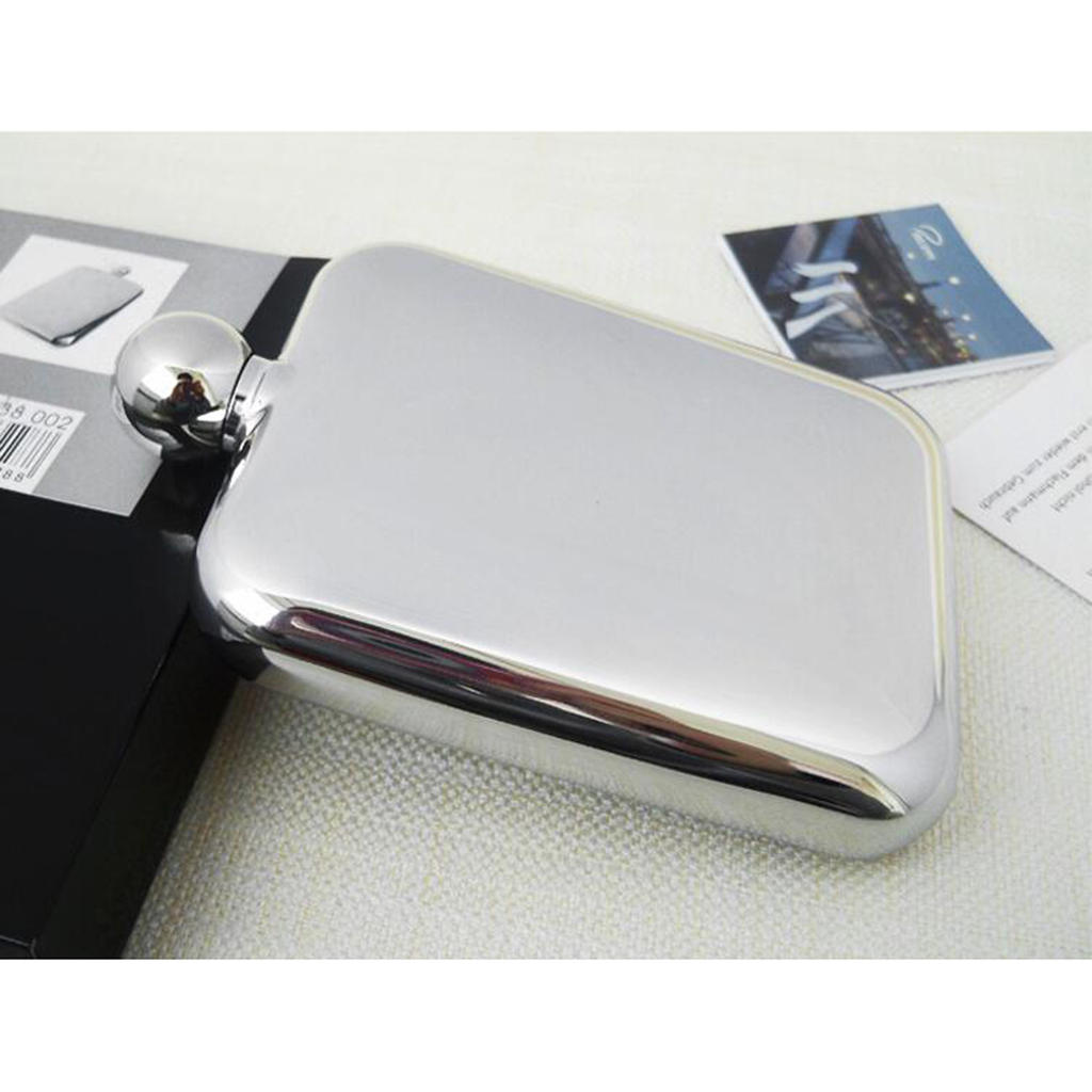 6oz Stainless Steel  Hip Flask Alcohol  Liquor Screw Cap&Funnel