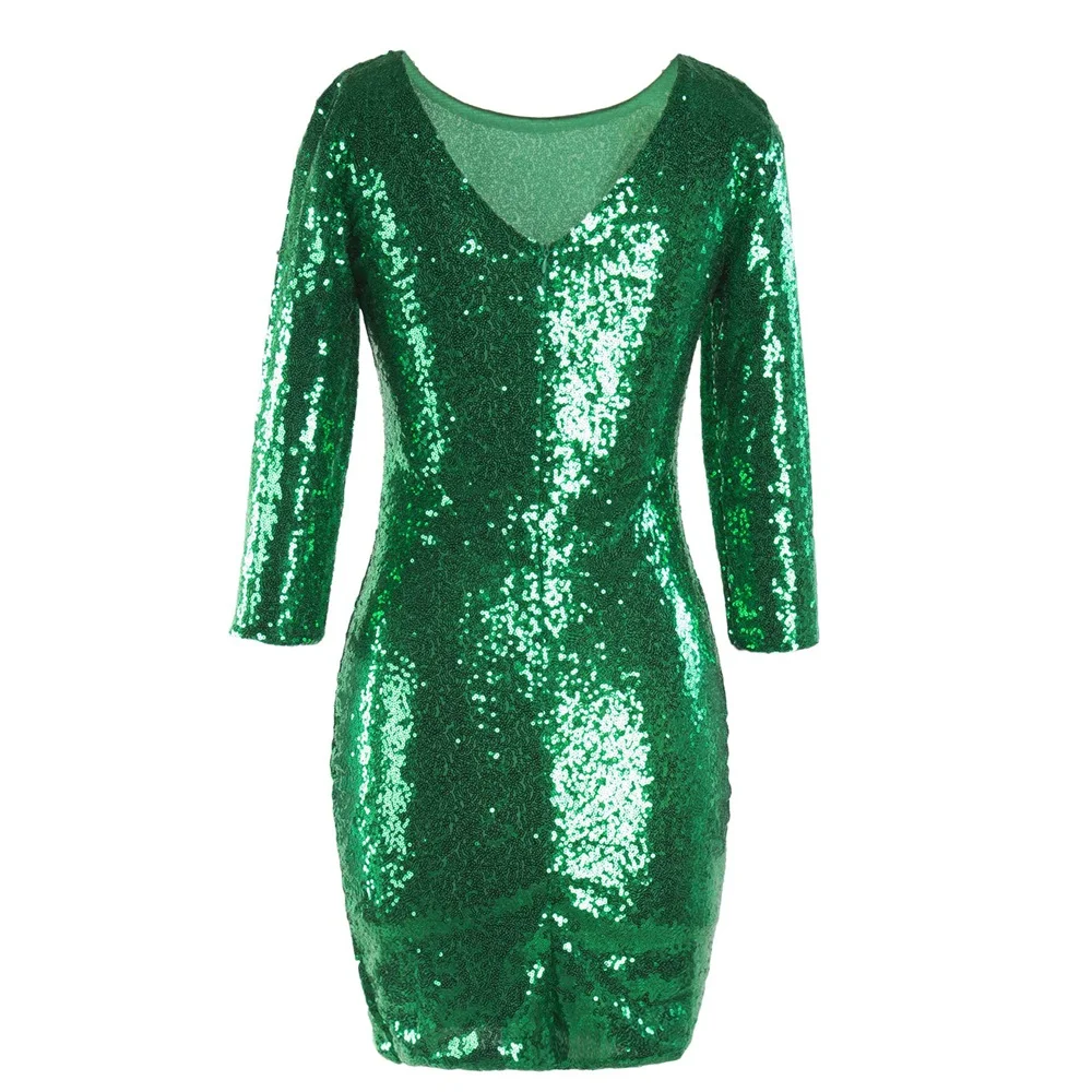 Sexy Club Dress Fashion Sequin Women Dresses Slim Party Nightclub Mini ...