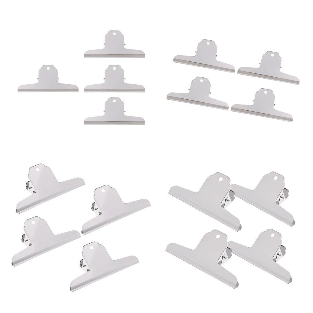 4x Heavy Duty Stainless Steel Binder Clip School Home Office File Clip