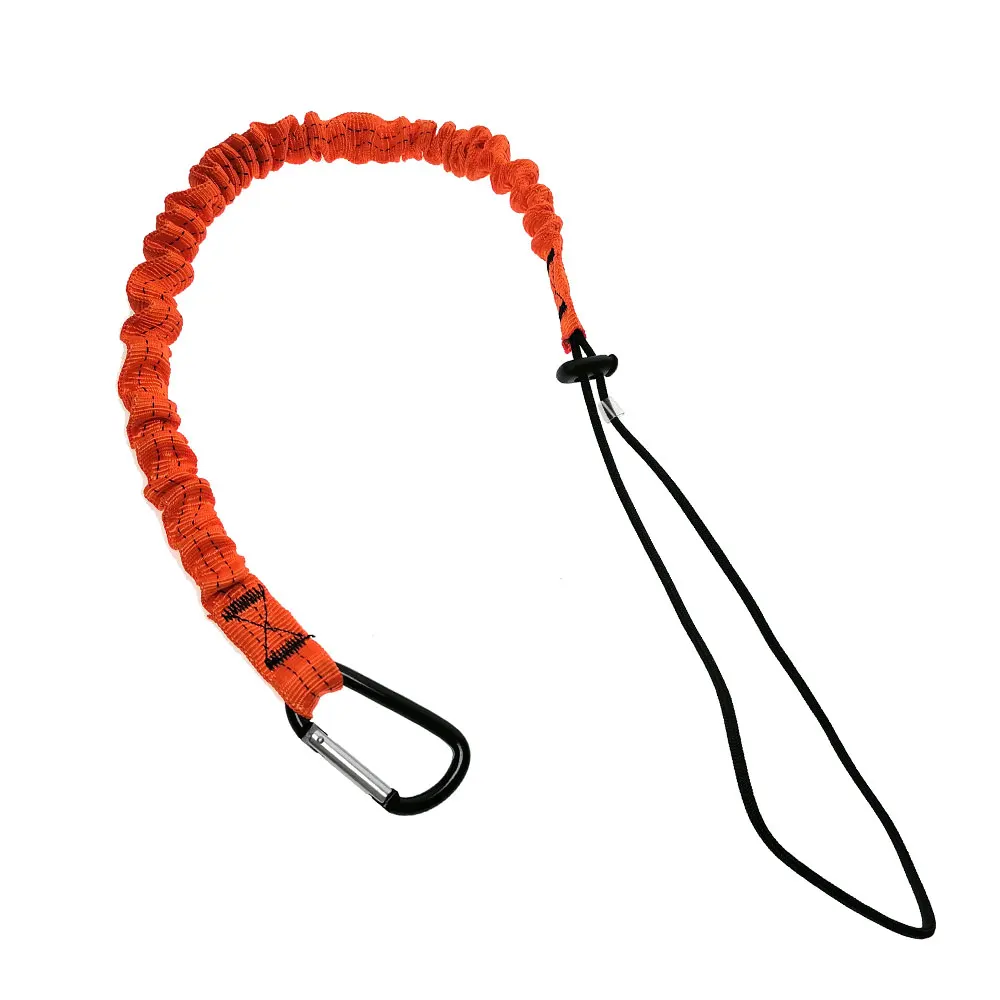 Coiled Stretch Kayak Paddle Leash Safety Fishing Rod Lanyard with Carabiner 