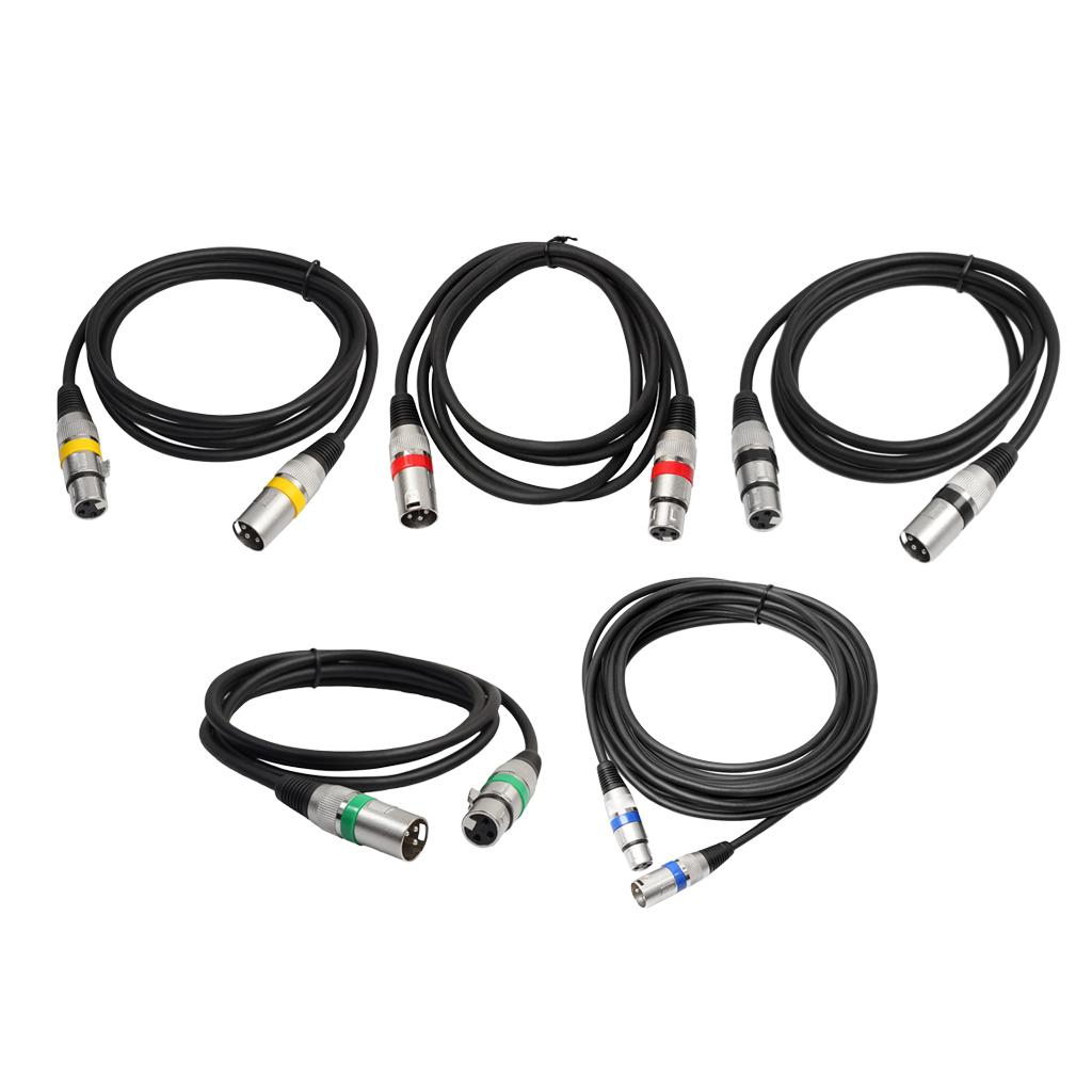 Durable 5PCS PVC XLR Male to Female Guitars Stereo Amplifier Audio Cables Cords 300cm/9.84ft