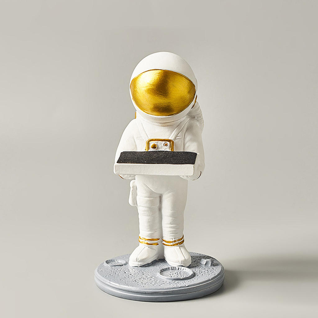 Cute Astronaut Sculpture Storage Rack Display Stand Sculpture Decor Crafts Resin for Bookshelf Living Room Bar Table Children