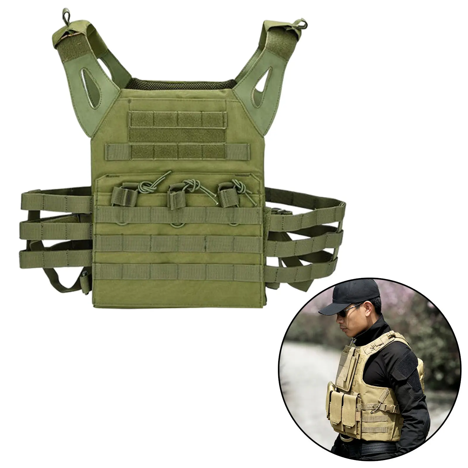 600D Plate Carrier Magazine CS Outdoor Protective Lightweight Vest for Outdoor Mountaineering Fishing Hunting