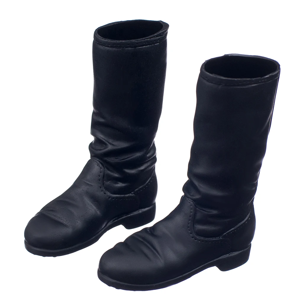 Mid-calf High-heeled Boots Shoes for 1/6 Scale Female 12