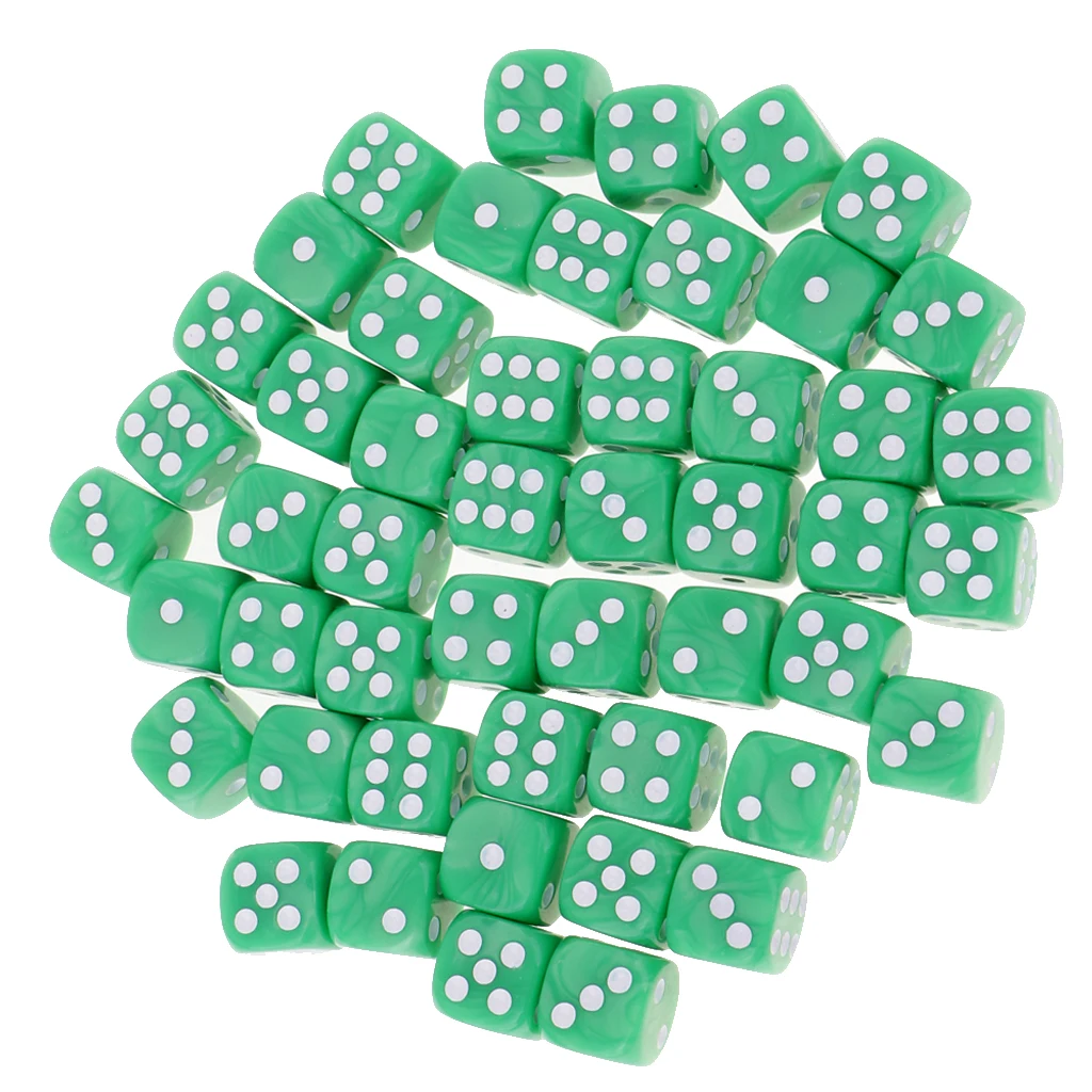 50Piece/Set D6 Round Corner Dice 16mm for Party Role Playing Game Toy