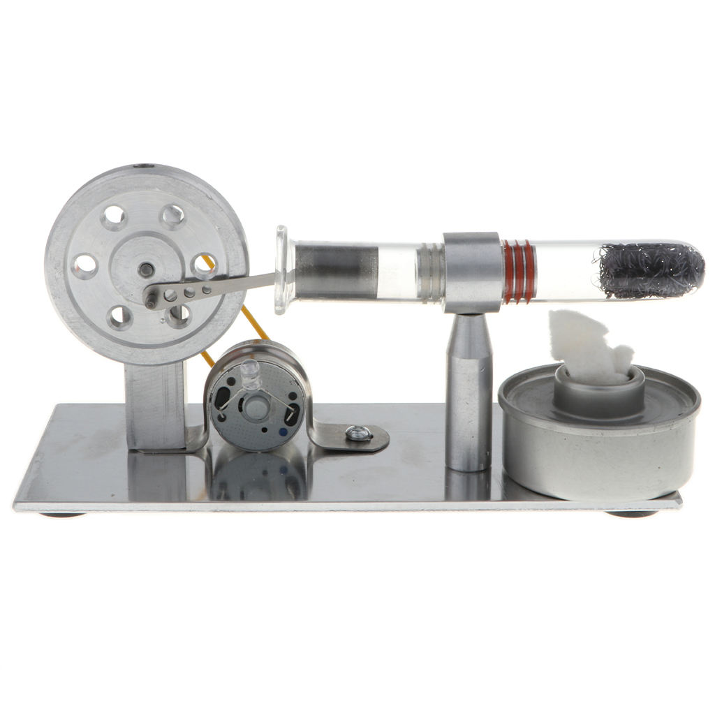 7xStirling Engine Colorful LED Flywheel Electricity Generator Educational Toy