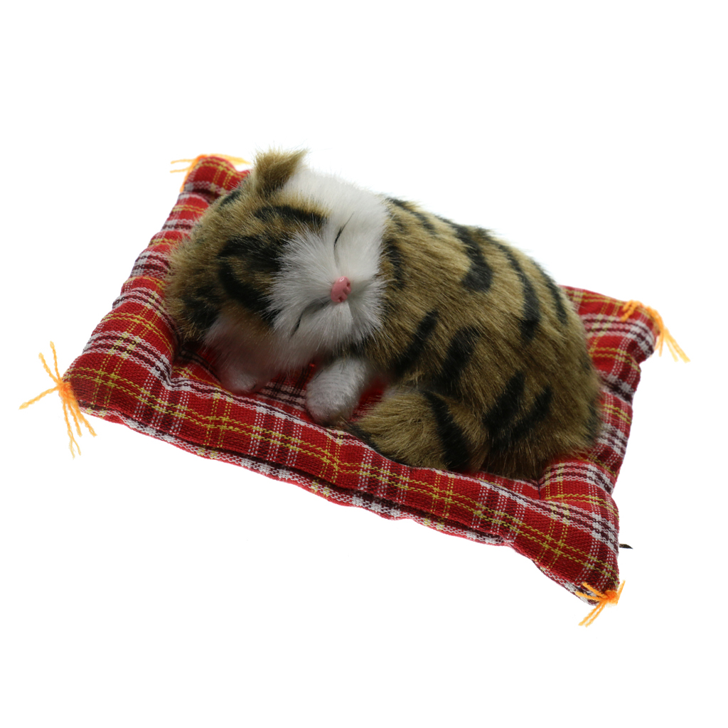 Children Simulation Animal Stuffed Doll Plush Sleeping Cats Sound Toy Kids