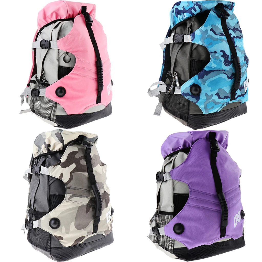 Professional Roller Skates Backpack Inline Skates Skating Shoes Boots Carry Bag Durable Multi-pocket Sports Rucksack Unisex