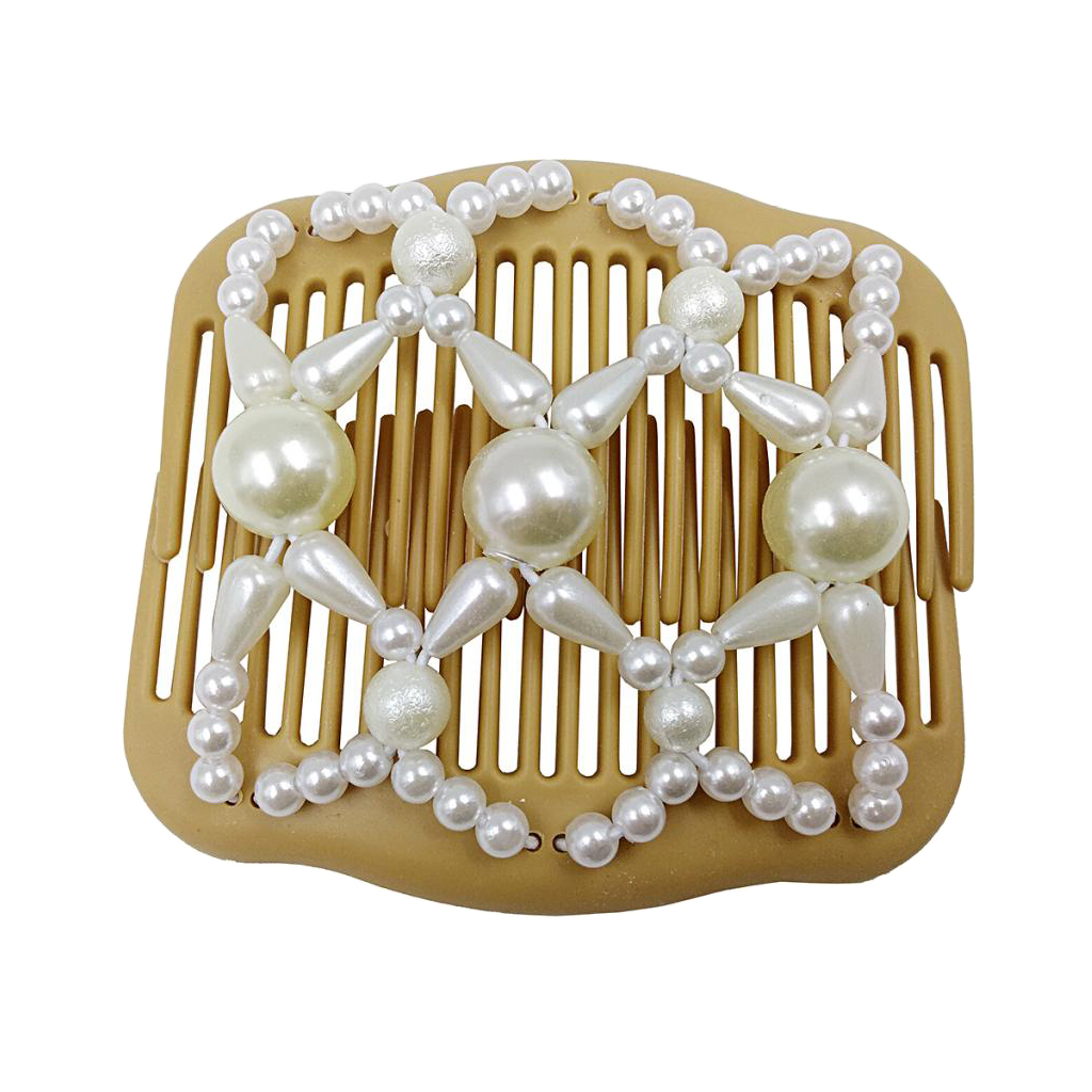 Fashion Retro Style Hair Combs Clips Elastic Beaded Updo Tools Hair Styling
