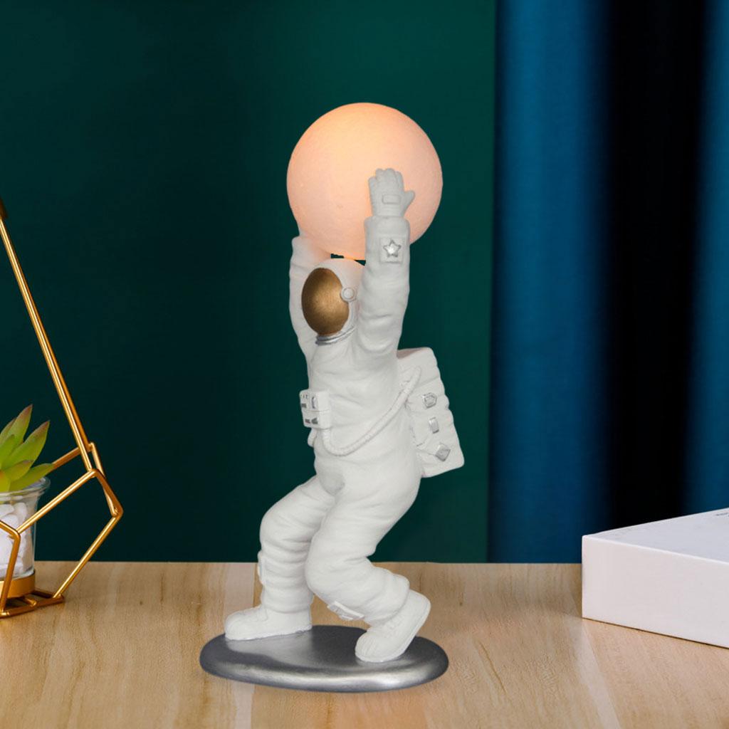 Desktop Astronaut Figurine Nightlight Model Sculpture Outer Space Touch Control Cute for Cabinet Living Room Fireplace Office