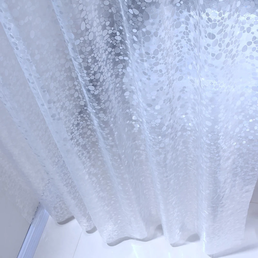 shower curtain Semi-Transparent Water Bathroom Cobblestone Pattern Waterproof 