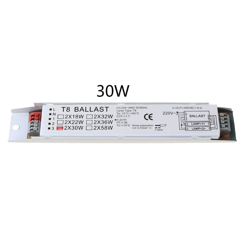 220-240V AC 36W Wide Voltage T8 Electronic Ballast Fluorescent Lamp Ballasts 