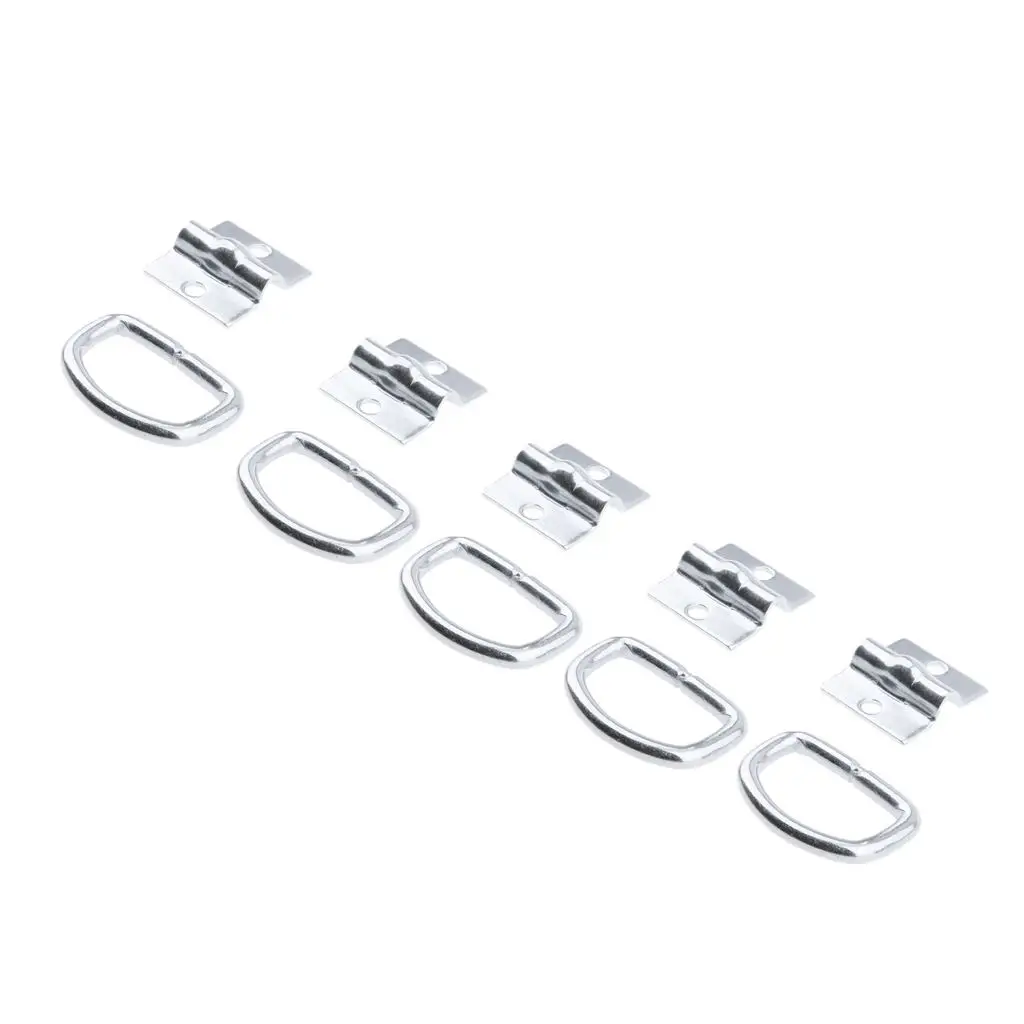 5pcs Bolt On D Ring Trailer Truck TIe Down Loop Kit Rust Proof