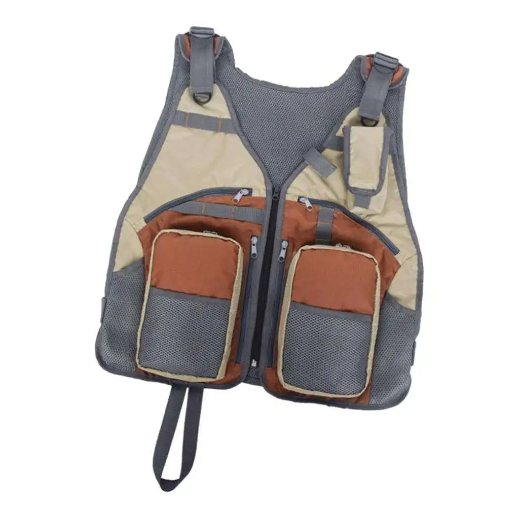 Fly Fishing Photography Vest with Pockets Men`s Mesh Quick-Dry Waistcoat Outdoor Jackets for Travelers
