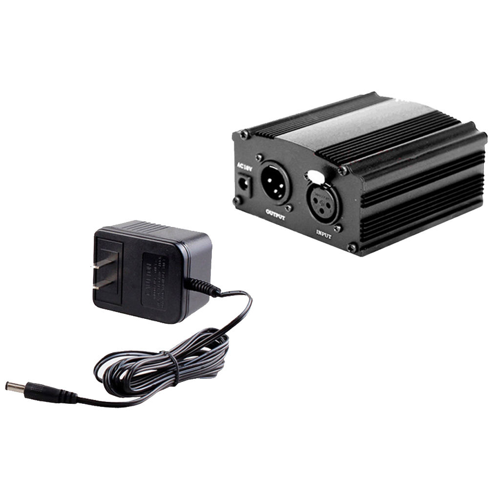 1 Channel 48V Phantom Power Supply w/ Adapter for Condenser Microphones