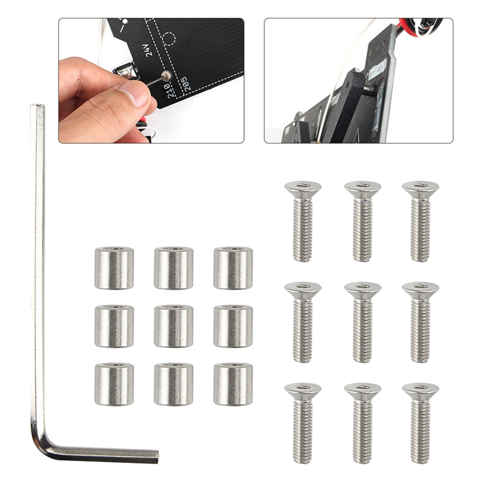 1Set Y-axis Support Plate Screws Washers Wrench Suit for Prusa i3 mk3 Accessories Made of Premium Quality Materials