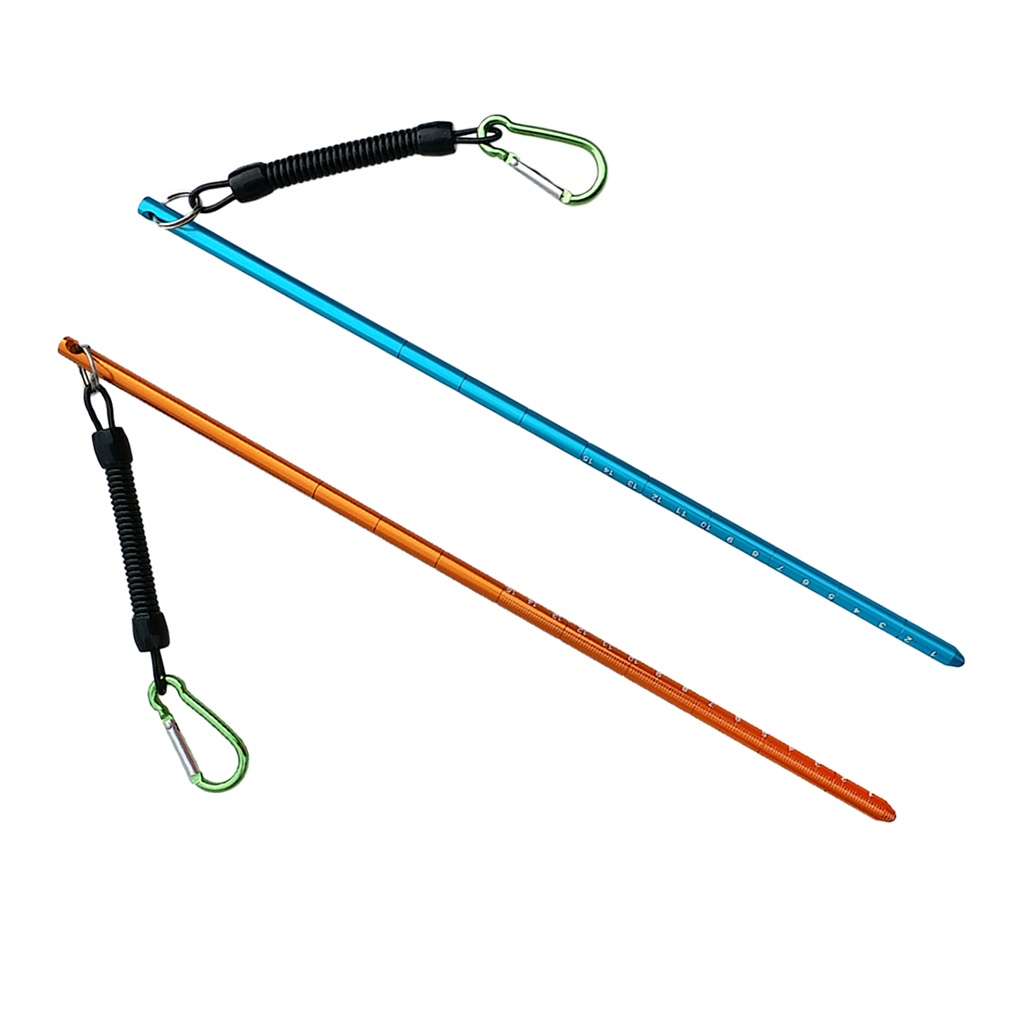 2Pcs 34 cm / 13.4 inch Ultra- light Aluminum Alloy Scuba Diving Underwater Lobster Stick Pointer Rod with Bolt Snap Clip