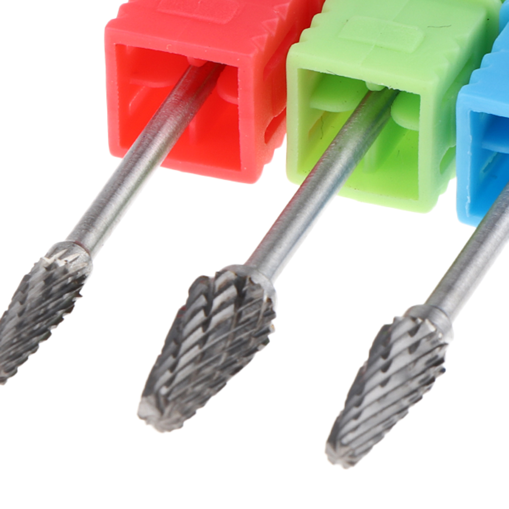 Set of 3 Pieces Heavy Duty Steel Nail Drill Bit 3/32 Manicure Accessories Tools