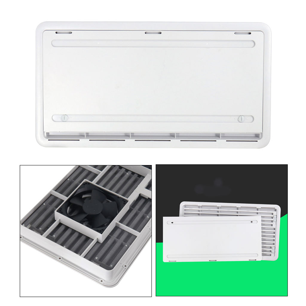 Durable Universal RV Motorhome Storage Hatch + Fan Travel Trailer Accessories White 20.47x11.02