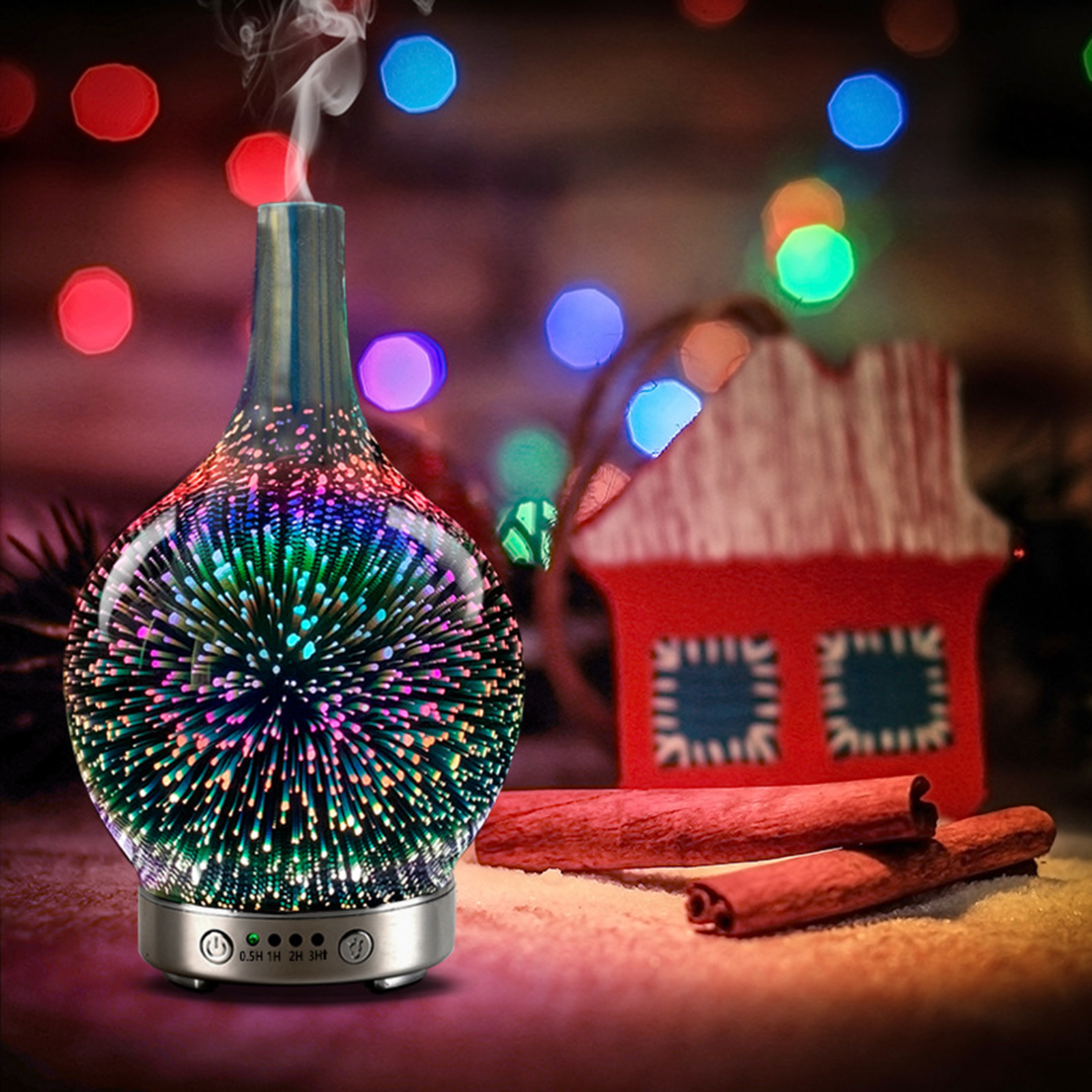 3D 100ml Essential Oil Diffuser Humidifier LED Night Light Timer Setting SPA