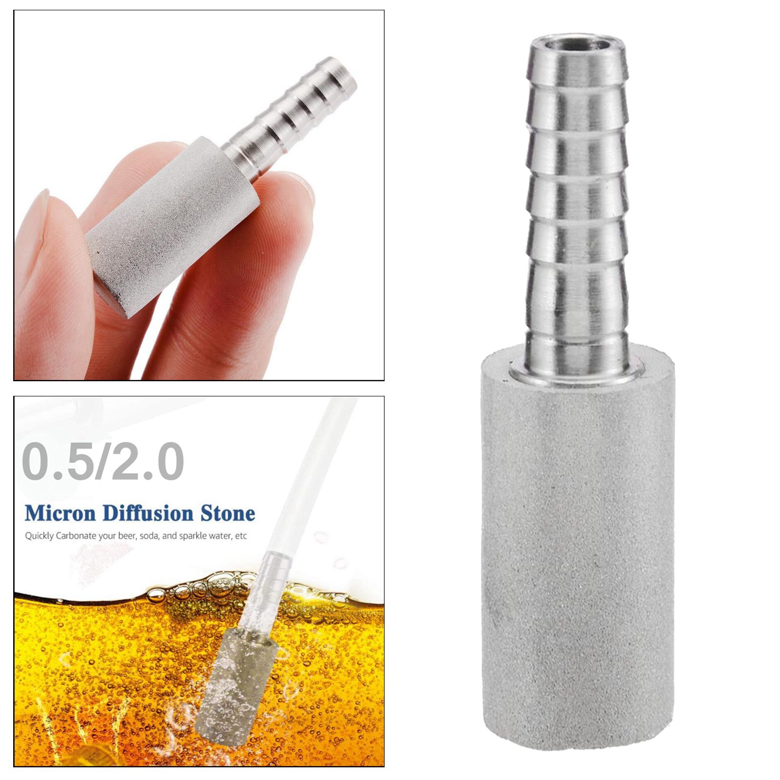 0.5 and 2 Micron Stainless Steel Beer Wine Fitting Carbonating Oxygenation Diffusion Aeration Air Stone Homebrew Accessory