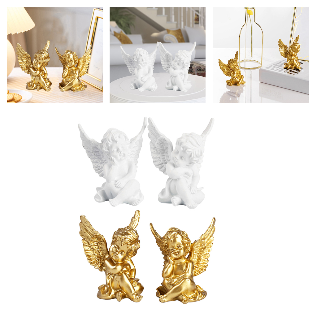 4pcs Cupid Angel Statue Tabletop Cherub Home Decorative Garden Ornaments 
