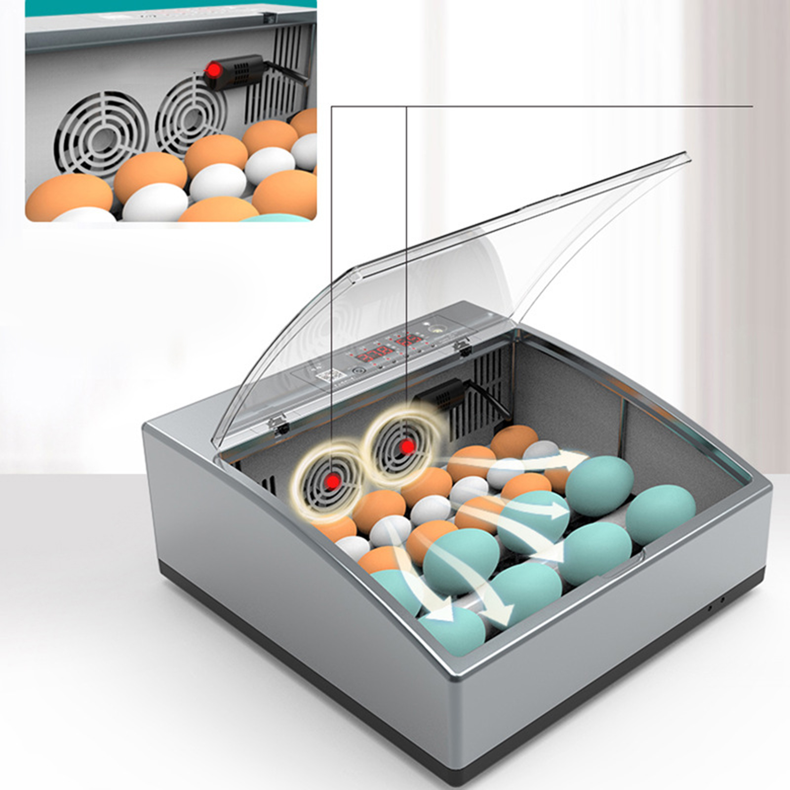 Egg Incubator Automatic Digital Led Turning Eggs Poultry Fully Automatic Egg Incubator Household Commercial Hatching Machine