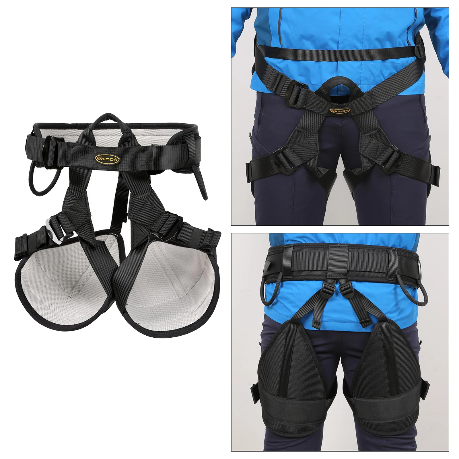Professional Outdoor Sports Safety Belt Rock Mountain Climbing Harness Waist Support Half Body Seat Belt Aerial Survival