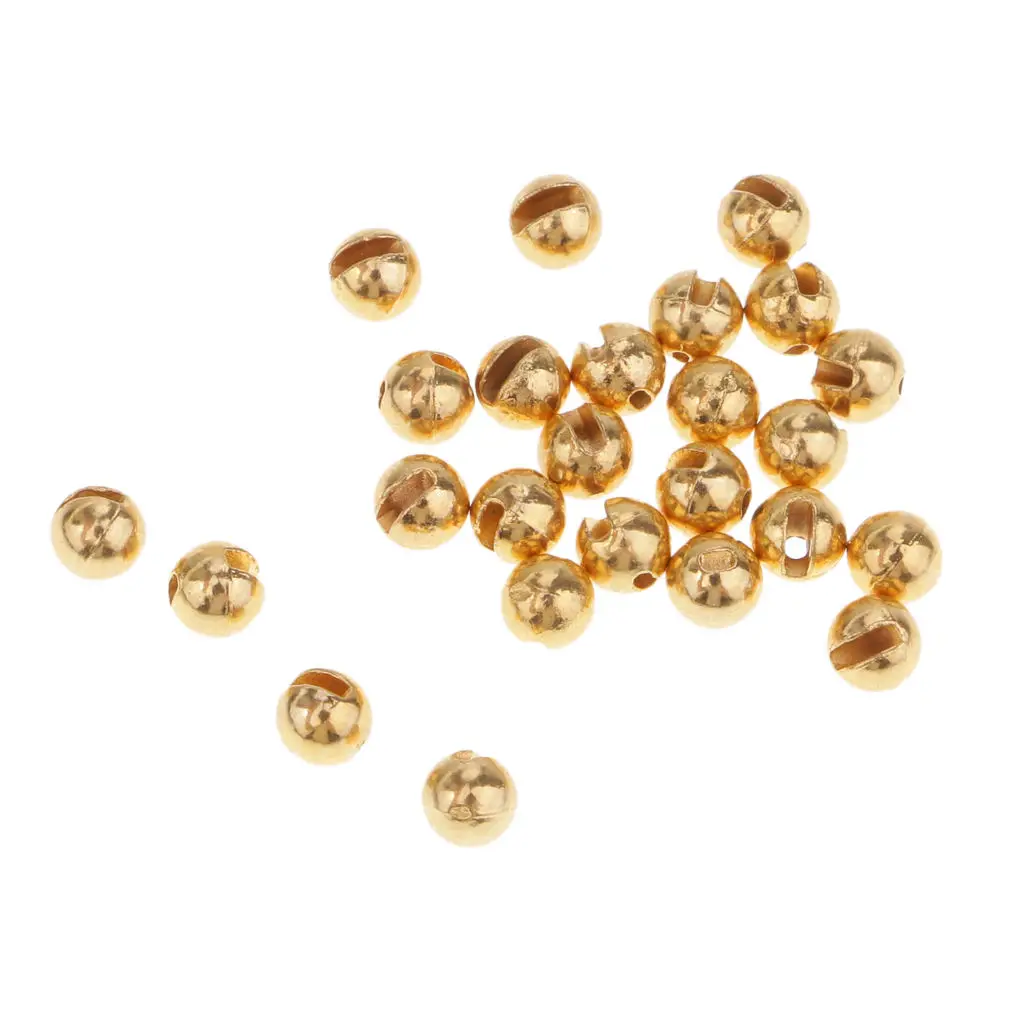 25pcs/lot Fly Tying Beads Slotted Tungsten Fly Fishing Nymph Head Ball Beads 2.0/2.5/3.0/3.5/4.0mm