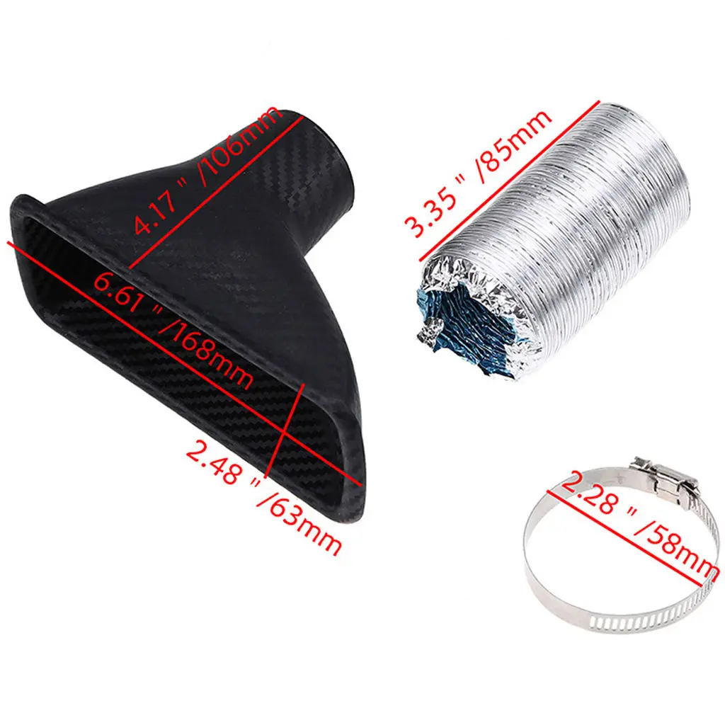 Car Front Bumper Turbo Cold Air Intake Pipe Turbine Inlet Pipe Kit Plastic+Aluminum Foil Compact & Lightweight Design