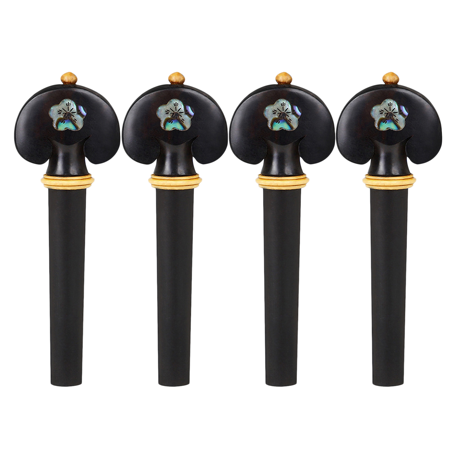 4 pcs 3/4 4/4 Violin Tuning Pegs Fiddle Black Ebony Violin Tuning Pegs Replacement Set Replace the Old