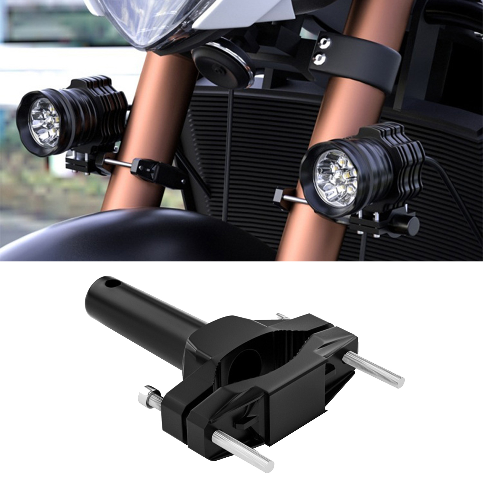 1 Piece Mount Bracket for Motorcycle Bumper Modified Extension Bracket Fixed Lamp Holder Motorbike Parts LED Light Black