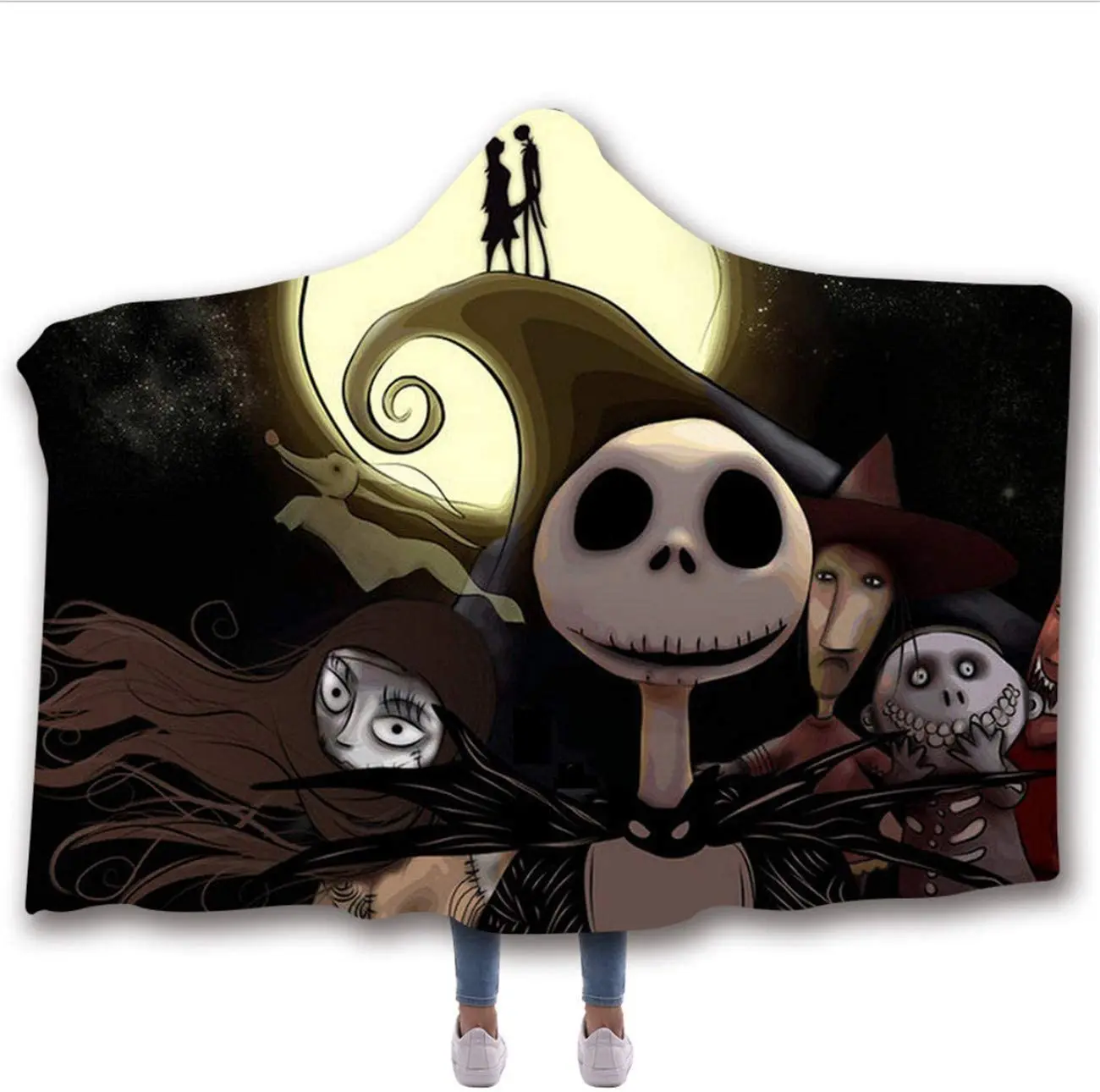 Hooded Blanket The Nightmare Before Christmas Soft Throw Wrap Blanket 80x56Inch 