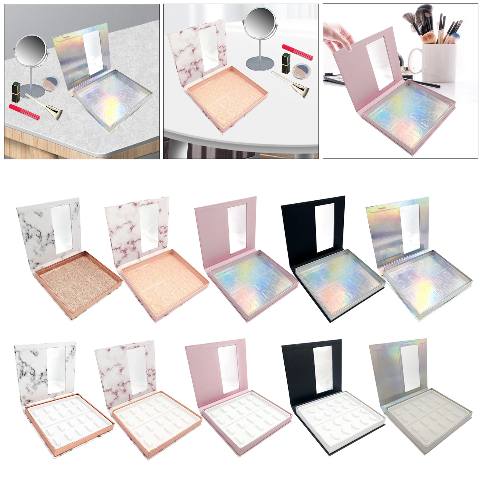 Portable False Lash Book Storage 10 Pairs Lahses Holder Container Organizer Paper Makeup Display Box Travel