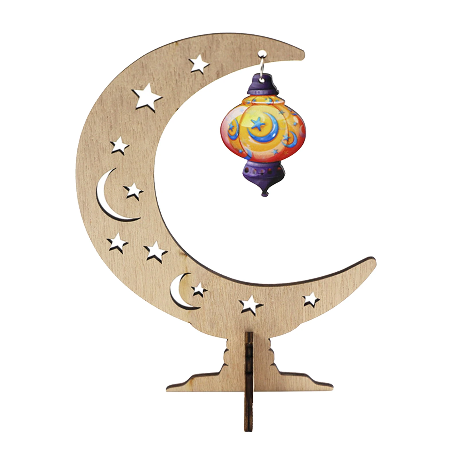 Moon Eid Hanging Decoration Eid Mubarak Wooden Ornament Ramadan for Ramadan Mubarak Eid Decorations