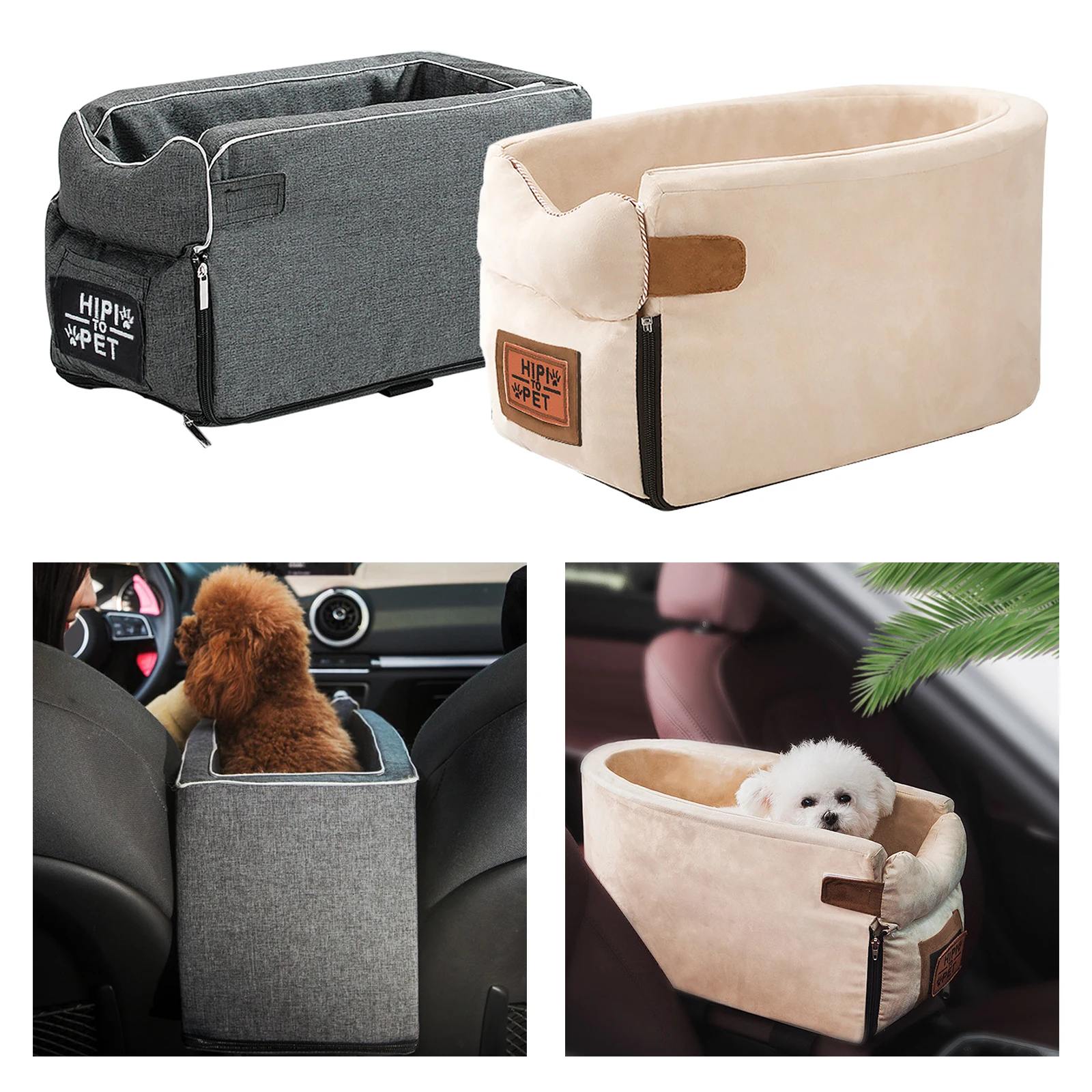 Pet Car Booster Seat on Car Armrest Small/Medium Dogs Cats Travel Carrier Carry Cage Puppy Dog Car Seat Basket
