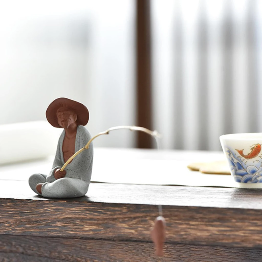Handmade Tea Pet Figurine Character Tea Tray Tabletop Rockery Fish Tank Ornaments Statue