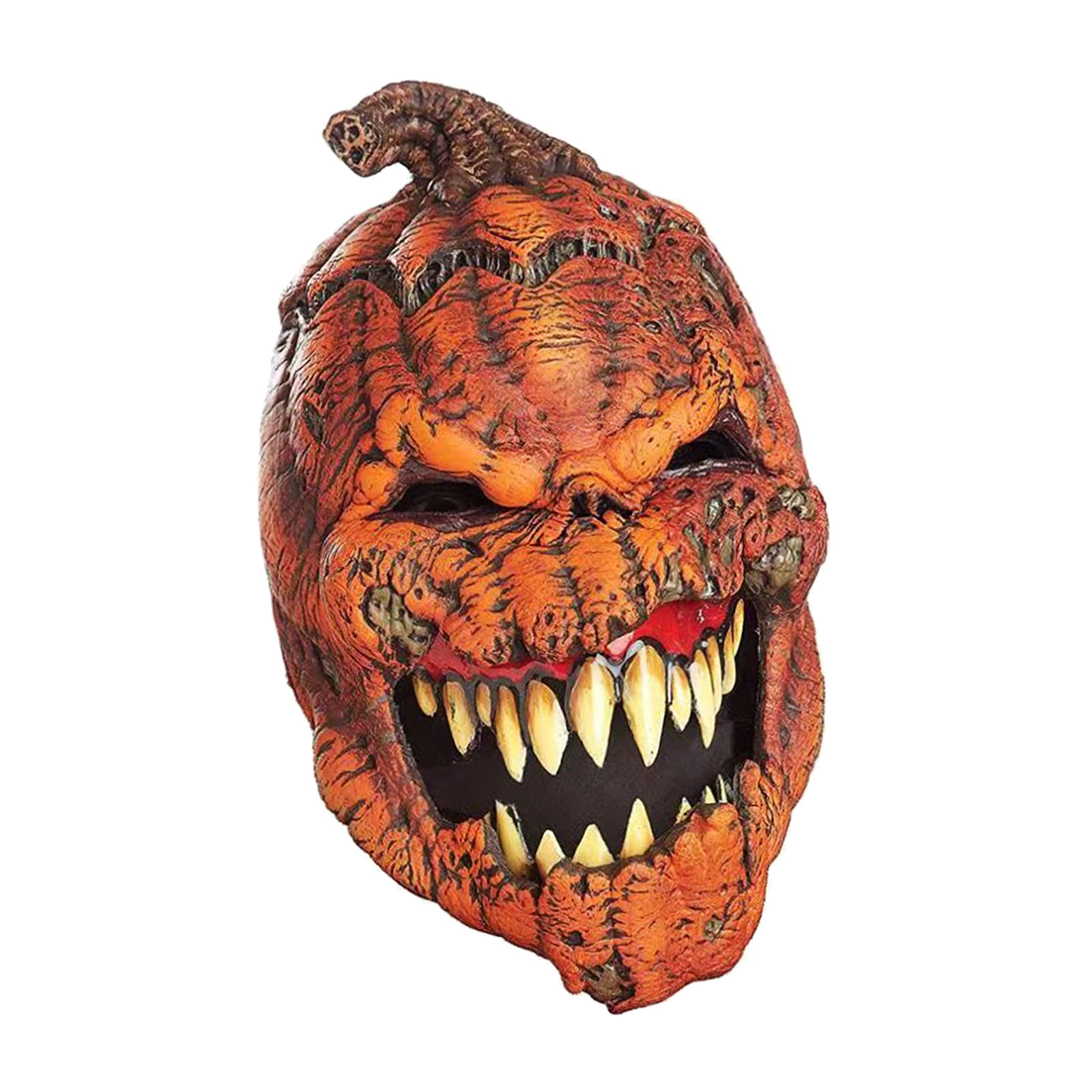 Scary Evil Pumpkin Monster Full Hood with Removable Chin for Men and Women Cosplay Party Mask Pumpkin Head