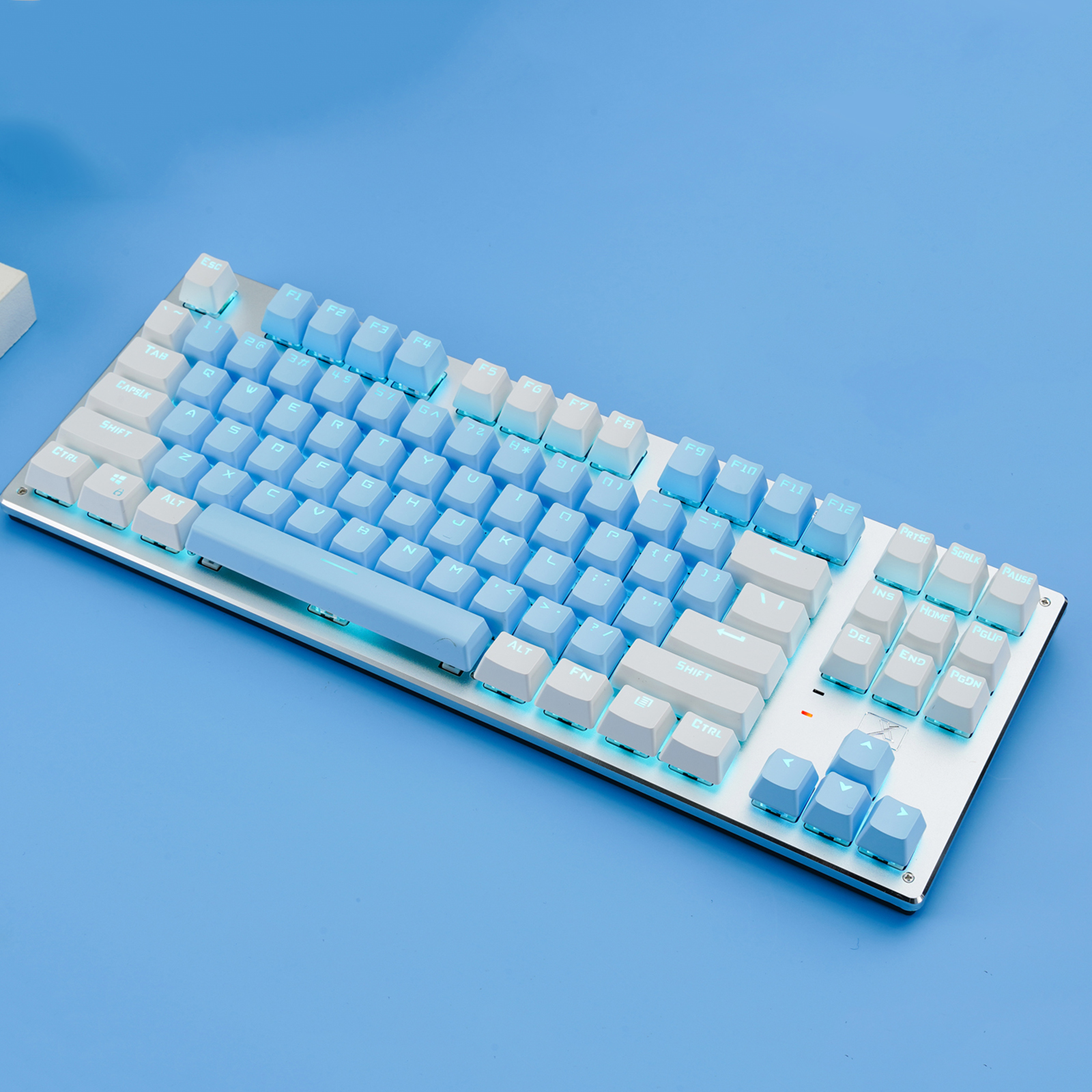 light blue wireless keyboard