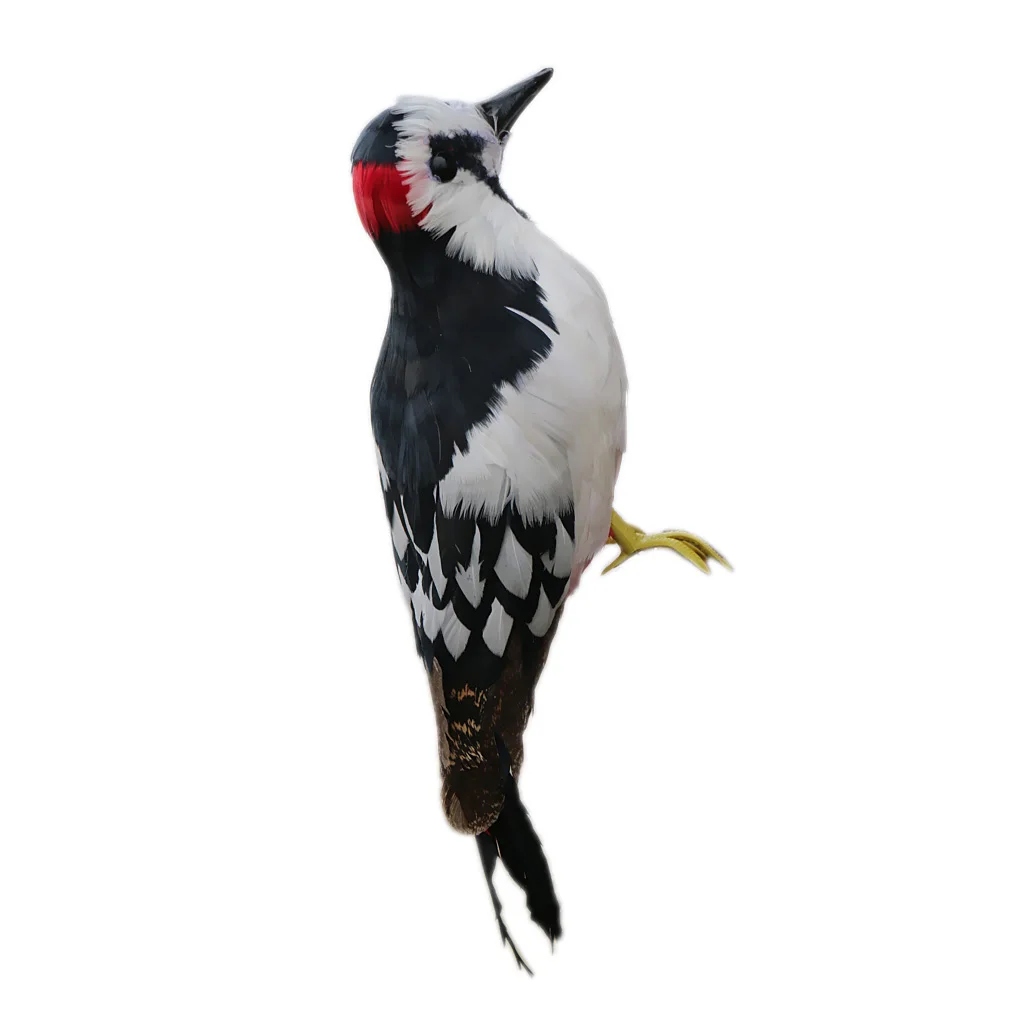 Artificial Feathered Birds Woodpecker for Home Garden Decoration
