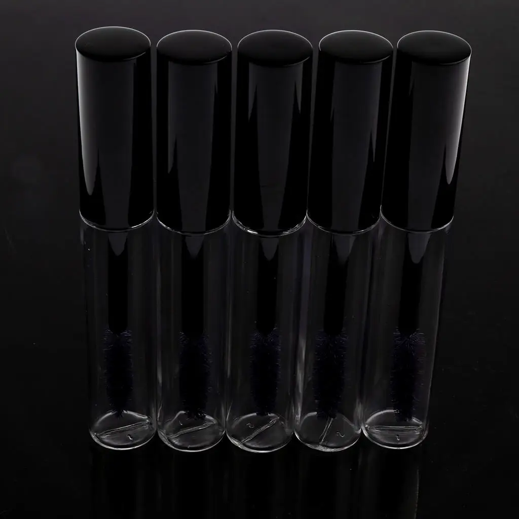 5 Packs 10ml Empty Mascara Tubes Eyelash Oils Vials Bottle with Plugs Funnels Pipettes Droppers