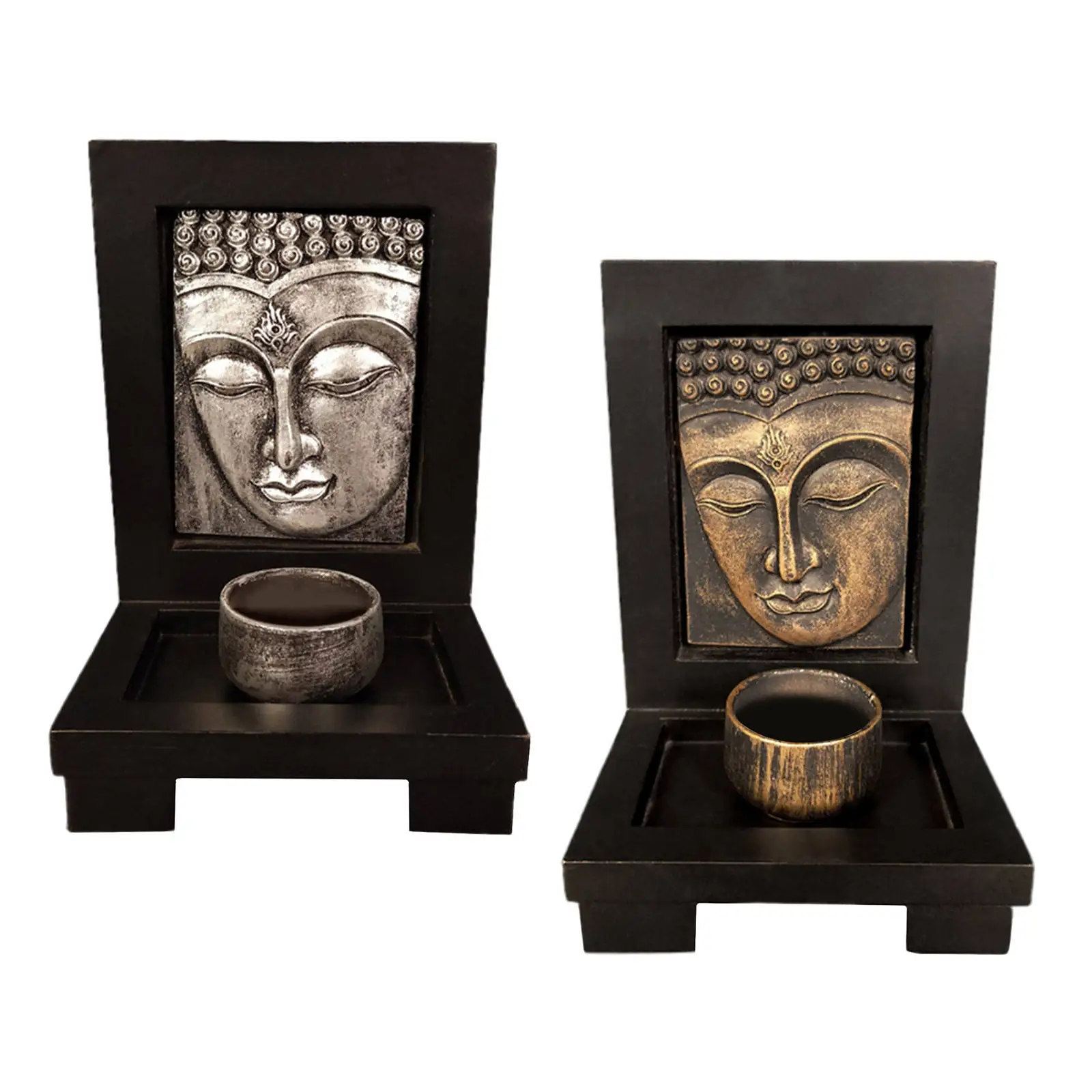 1 Piece Buddha Face Candle Holder Zen Culture Buddhism Exquisite Yin-Yang Energy Candle Buddha Statue Candle Holder for Home