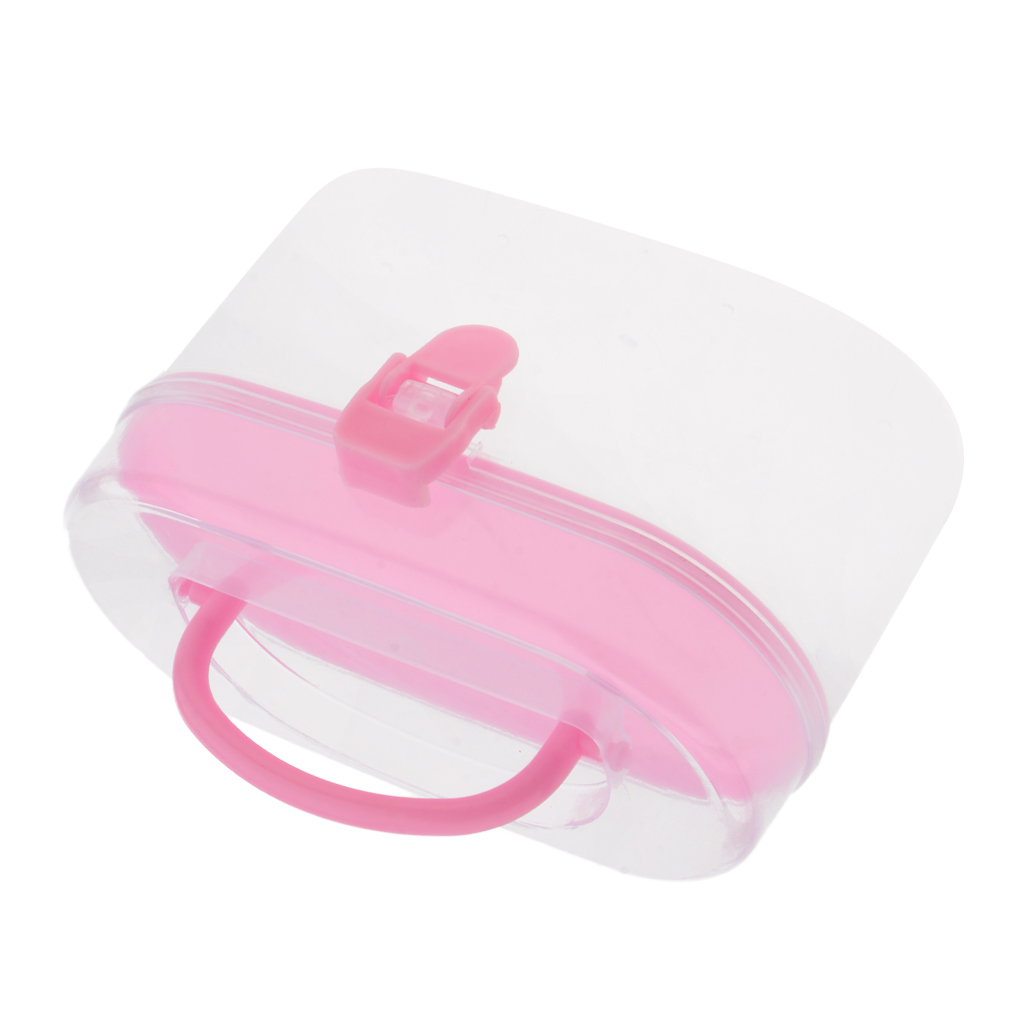 Clear Storage Box Plastic Container Double Layers With Handle Lockable Cap