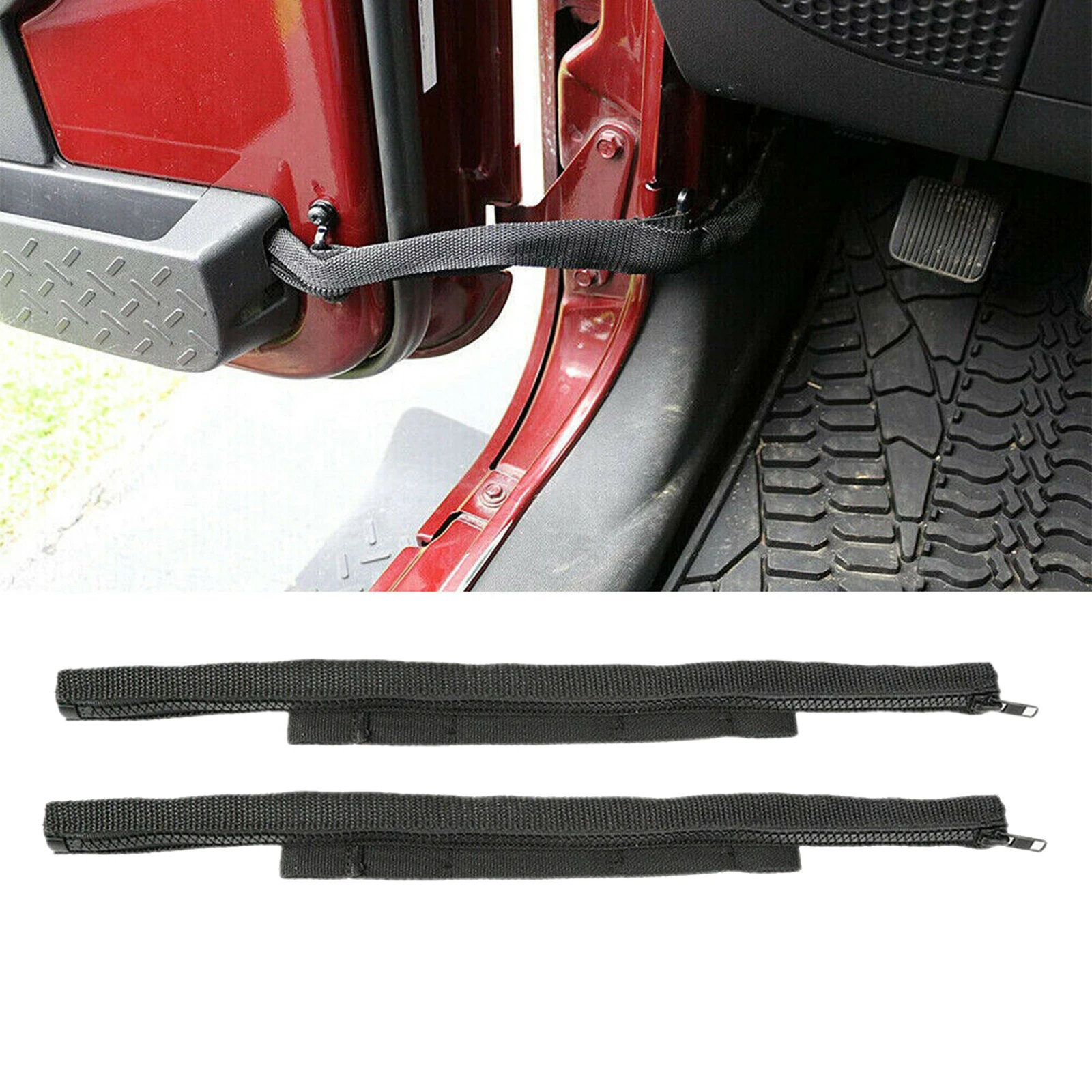 1 Pair Black Door Limiting Straps Replaces for Jeep Wrangler JK 2007-17